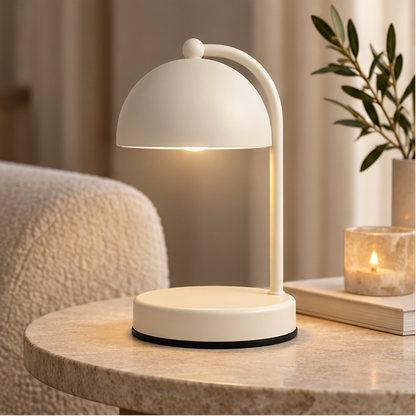 RoyaleGlow Retro Gold Curved Candle Warmer Lamp for Scented Jar Candles