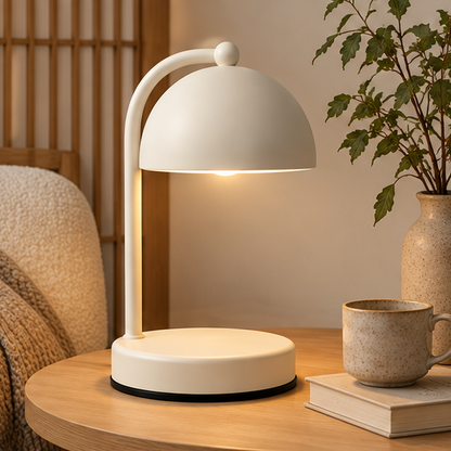 RoyaleGlow Retro Gold Curved Candle Warmer Lamp for Scented Jar Candles