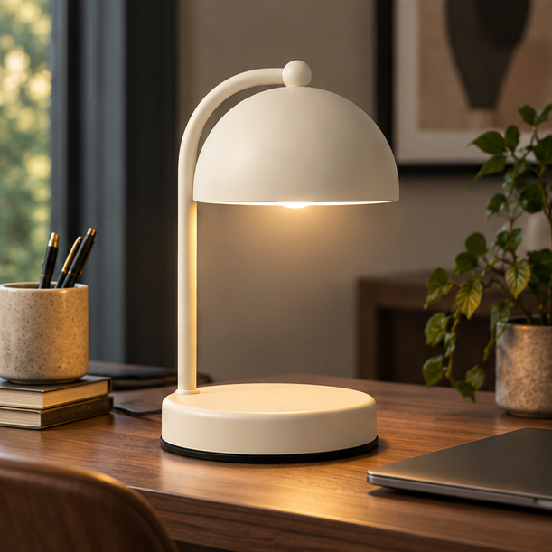 RoyaleGlow Retro Gold Curved Candle Warmer Lamp for Scented Jar Candles