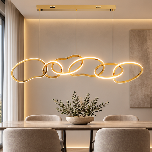 Royelux Modern LED Ring Chandelier Pendant Light for Living Dining Room