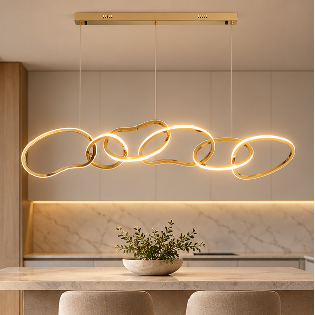 Royelux Modern LED Ring Chandelier Pendant Light for Living Dining Room