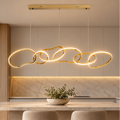 Royelux Modern LED Ring Chandelier Pendant Light for Living Dining Room