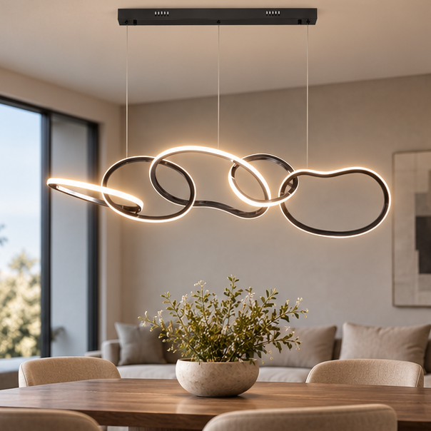 Royelux Modern LED Ring Chandelier Pendant Light for Living Dining Room