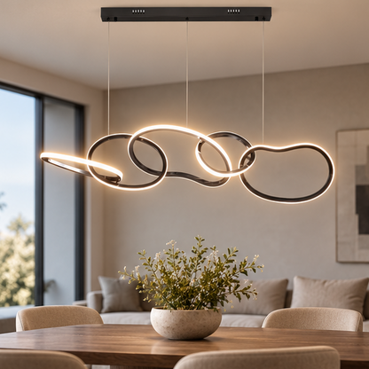 Royelux Modern LED Ring Chandelier Pendant Light for Living Dining Room