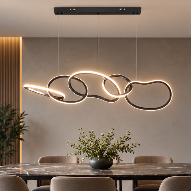 Royelux Modern LED Ring Chandelier Pendant Light for Living Dining Room