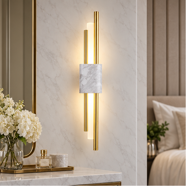 RoyaleGlow Modern LED Wall Sconce Light Fixture-Gold Nordic Indoor Lamp for Bedroom