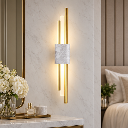 RoyaleGlow Modern LED Wall Sconce Light Fixture-Gold Nordic Indoor Lamp for Bedroom