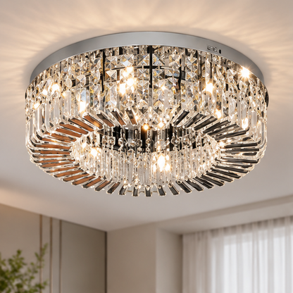 RoyaleGlow Luxury Crystal Ring Chandelier for Living Room & Dining Room Lighting