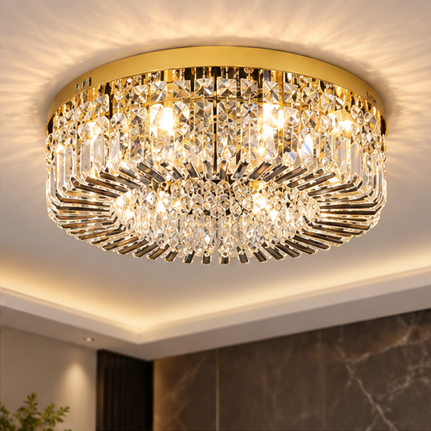 RoyaleGlow Luxury Crystal Ring Chandelier for Living Room & Dining Room Lighting
