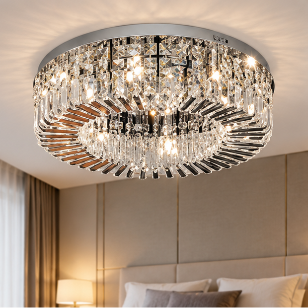 RoyaleGlow Luxury Crystal Ring Chandelier for Living Room & Dining Room Lighting