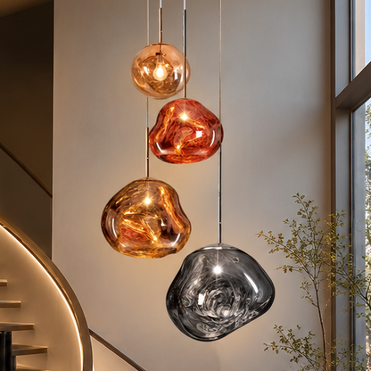 LuxRoyale Melded Glass Pendant Light Modern Lava Lamp for Contemporary Decor