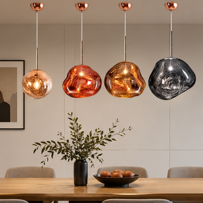 LuxRoyale Melded Glass Pendant Light Modern Lava Lamp for Contemporary Decor
