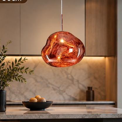 LuxRoyale Melded Glass Pendant Light Modern Lava Lamp for Contemporary Decor