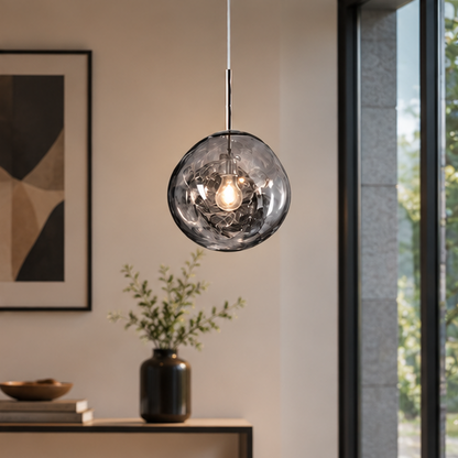 LuxRoyale Melded Glass Pendant Light Modern Lava Lamp for Contemporary Decor