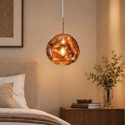 LuxRoyale Melded Glass Pendant Light Modern Lava Lamp for Contemporary Decor