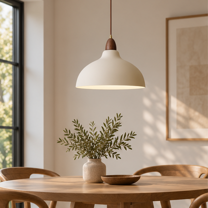 RoyaleGlow Modern Wood And Metal Pendant Light For Kitchen Island