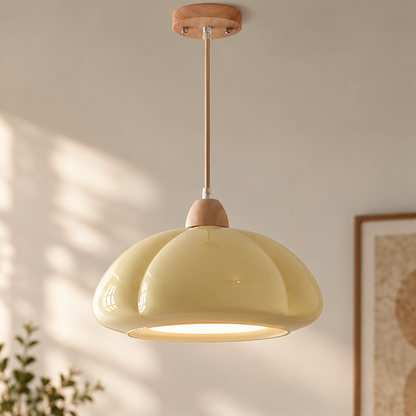 RoyaleGlow Retro Glass Pumpkin Pendant Light-Hanging Ceiling Lamp For Kitchen & Dining