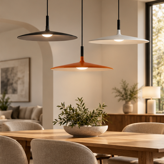 RoyaleGlow Modern Flying Saucer Pendant Light - Industrial Dining Room Hanging Lamp