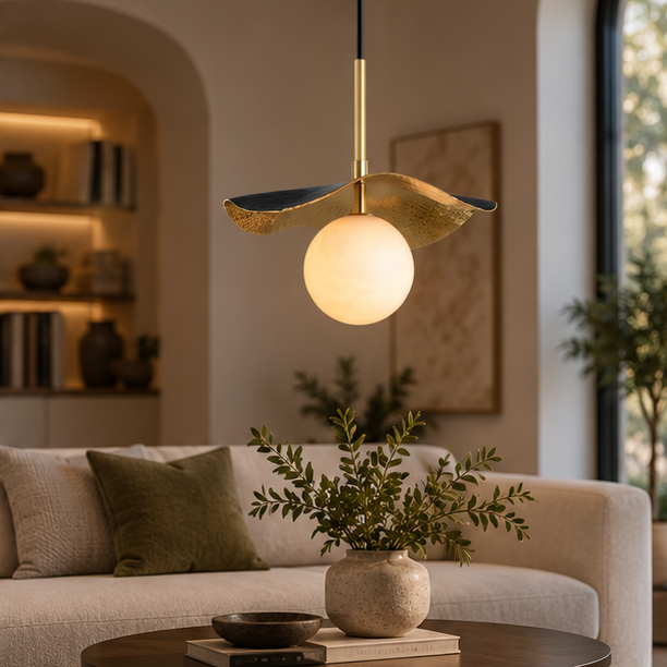 LuxRoyale Modern Alabaster Globe Pendant Light - Elegant Contemporary Design