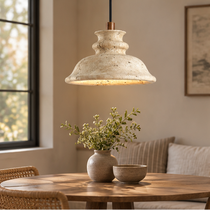 Royelux Natural Stone Travertine Pendant Light Modern Kitchen Dining Hanging Lamp