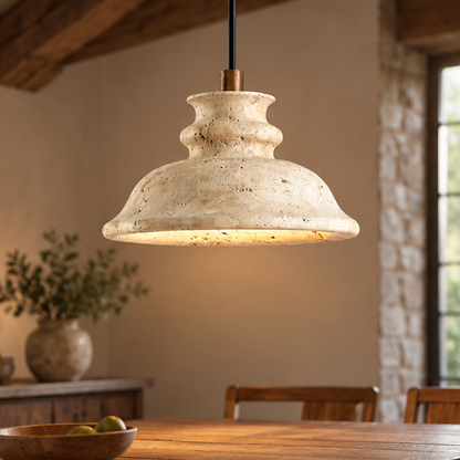 Royelux Natural Stone Travertine Pendant Light Modern Kitchen Dining Hanging Lamp
