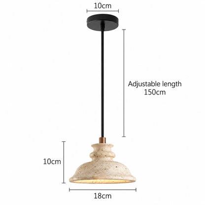 Royelux Natural Stone Travertine Pendant Light Modern Kitchen Dining Hanging Lamp