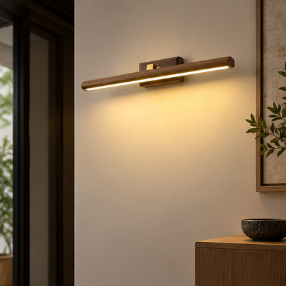 LuxRoyale Modern Wooden LED Vanity Light - Adjustable Bathroom, Makeup Mirror Wall Lamp