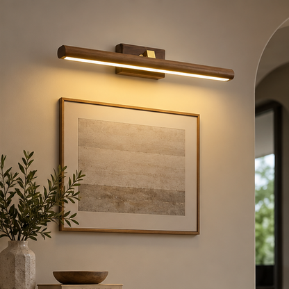 LuxRoyale Modern Wooden LED Vanity Light - Adjustable Bathroom, Makeup Mirror Wall Lamp