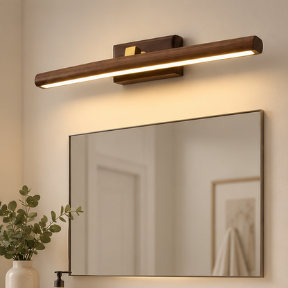 LuxRoyale Modern Wooden LED Vanity Light - Adjustable Bathroom, Makeup Mirror Wall Lamp