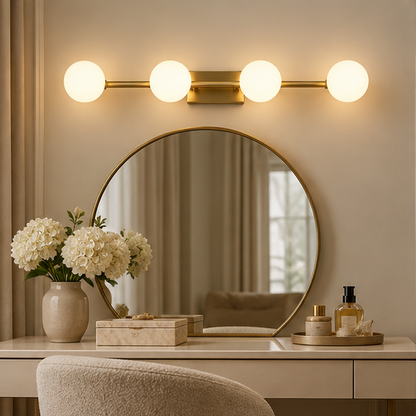 RoyaleGlow Modern Brass Vanity Light,  Multi Head Bathroom Wall Sconce
