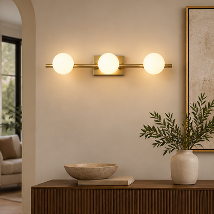 RoyaleGlow Modern Brass Vanity Light,  Multi Head Bathroom Wall Sconce
