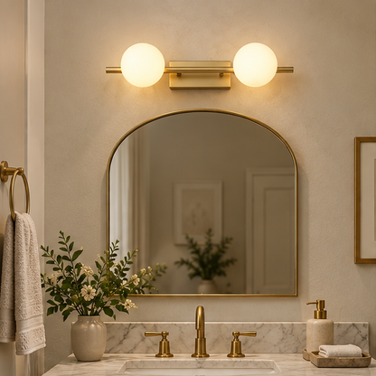 RoyaleGlow Modern Brass Vanity Light,  Multi Head Bathroom Wall Sconce