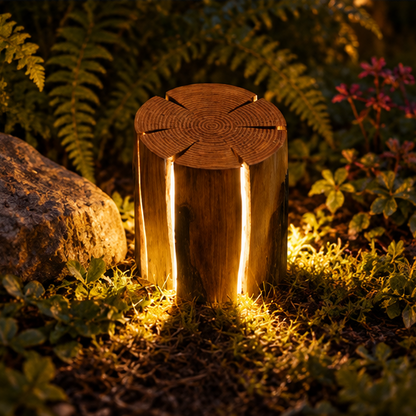 RoyaleGlow Outdoor Tree Stump Accent Lamp - Weather Resistant Garden Light