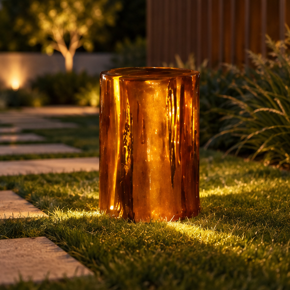 RoyaleGlow Outdoor Tree Stump Accent Lamp - Weather Resistant Garden Light