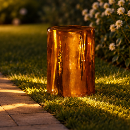 RoyaleGlow Outdoor Tree Stump Accent Lamp - Weather Resistant Garden Light