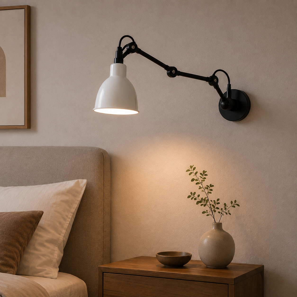 RoyaleGlow Industrial Red Swing Arm Wall Sconce - Adjustable Metal Task Lamp