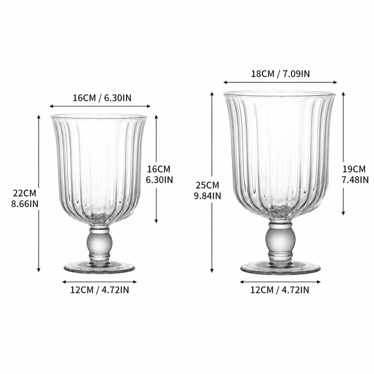 RoyaleGlow Glass Flower Vase And Hurricane Candle Holder Tabletop Decor