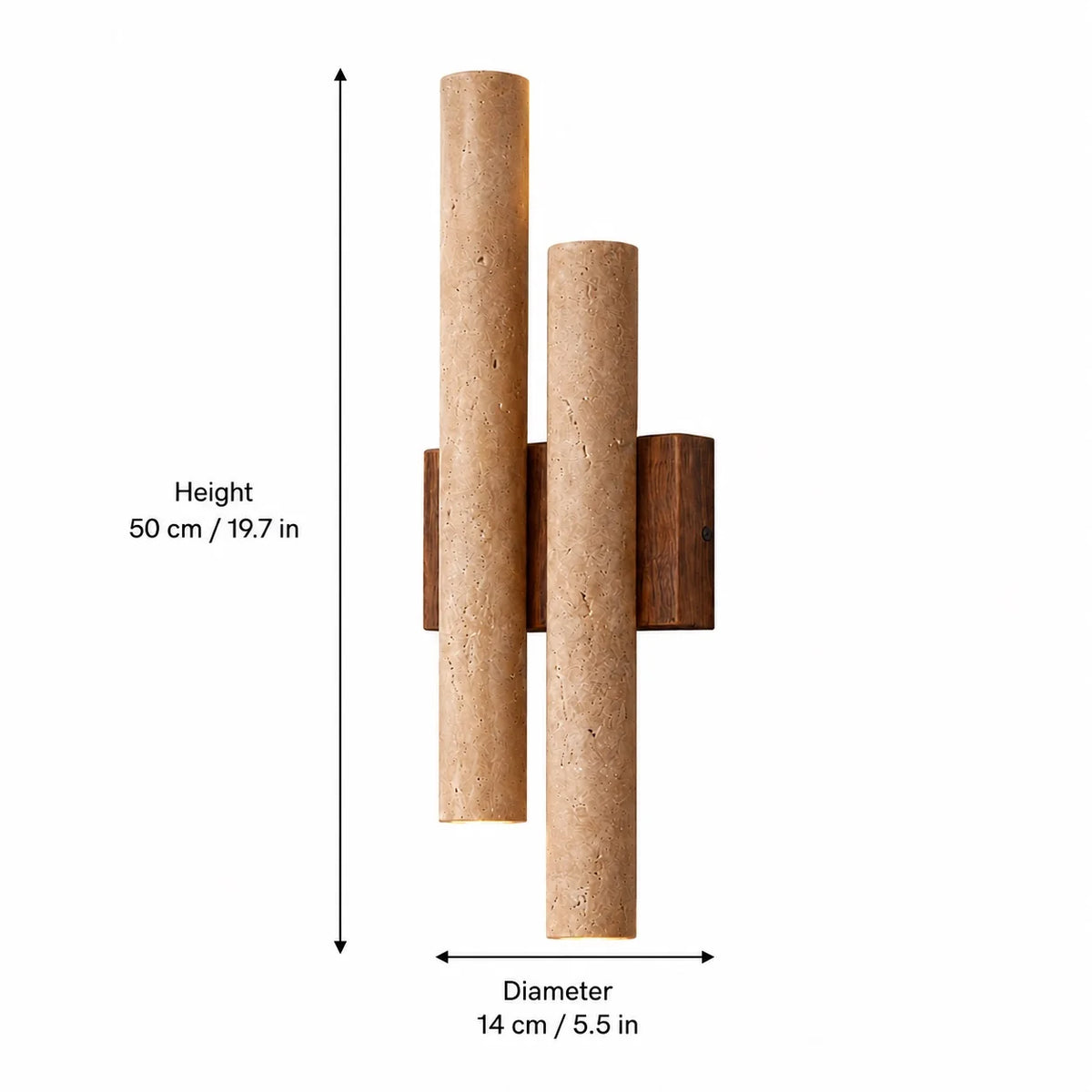RoyaleGlow Travertine Wall Sconce-Wooden Base LED Light Fixture