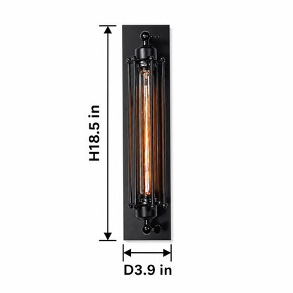 RoyaleGlow Industrial Black Iron Wall Sconce - LED Compatible Vintage Lighting Fixture