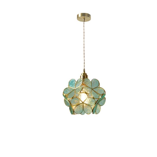 Cherry Blossoms Flower Glass Pendant Lamp - Nordic Floral Hanging Light (LED Compatible) 1