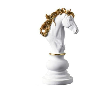 Royelux Modern Black & Gold Chess Statues - King, Queen & Knight Home Decor-Royale Basic