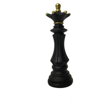 Royelux Modern Black & Gold Chess Statues - King, Queen & Knight Home Decor-Royale Basic