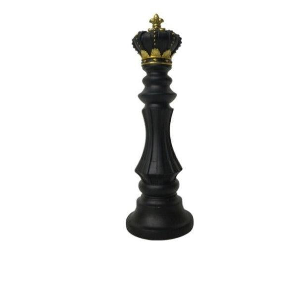 Royelux Modern Black & Gold Chess Statues - King, Queen & Knight Home Decor-Royale Basic