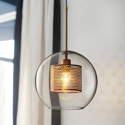 RoyaleGlow Honeycomb Glass Pendant Light - Modern Hanging Lamp