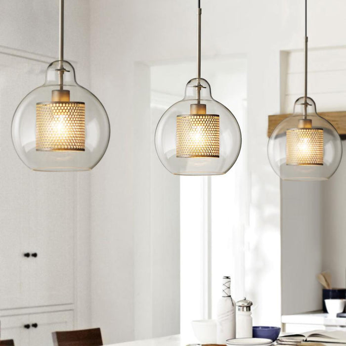 RoyaleGlow Honeycomb Glass Pendant Light - Modern Hanging Lamp