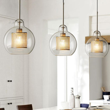 RoyaleGlow Honeycomb Glass Pendant Light - Modern Hanging Lamp