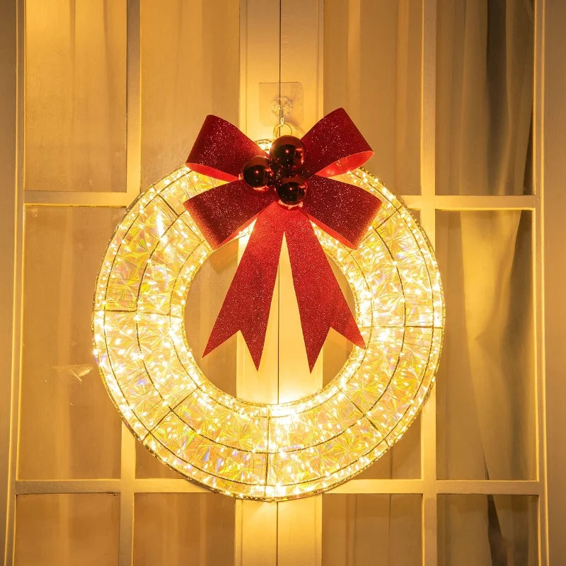 Christmas LED Bow Metal Garland Lights 2