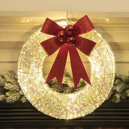 Christmas LED Bow Metal Garland Lights 3