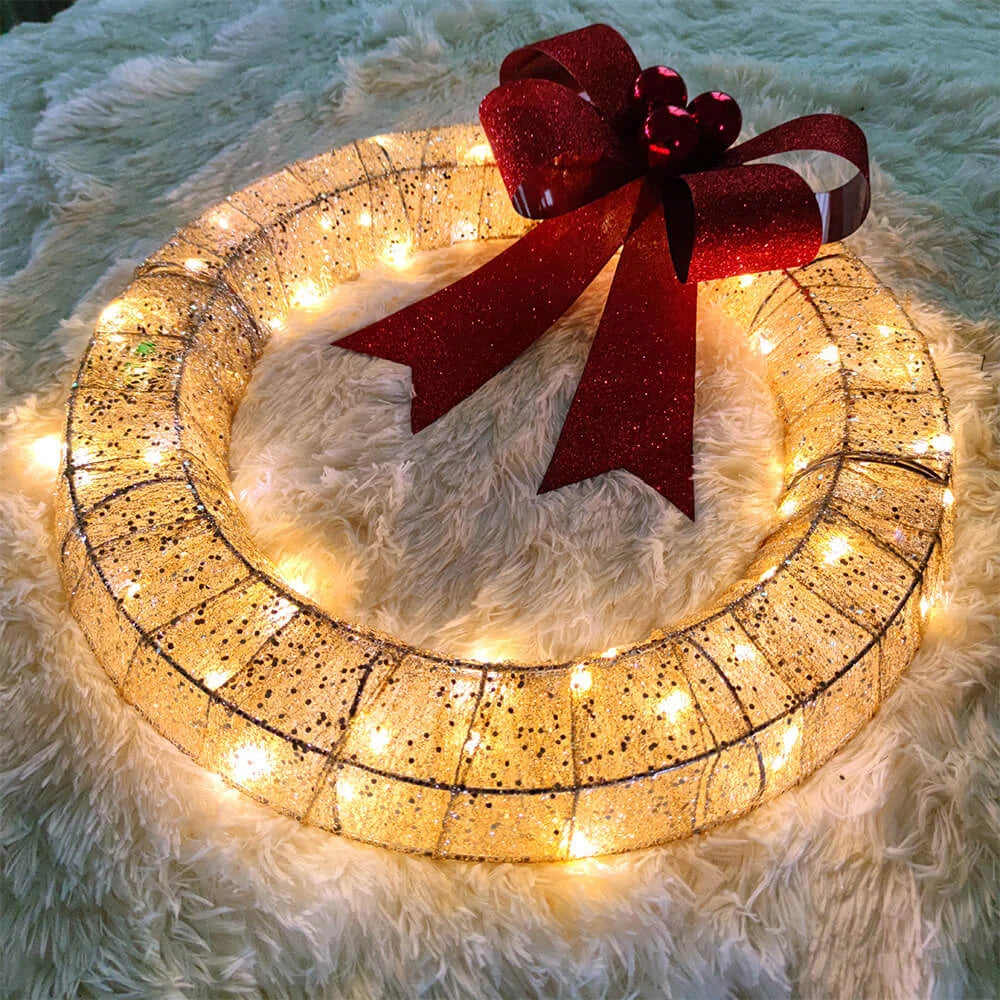 Christmas LED Bow Metal Garland Lights 5