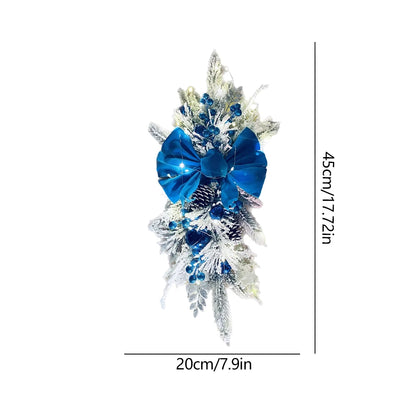 Christmas Swag Wreath Pendants without/with Light Swag Trim Garland Home Door Window Decoration Party Supplies 13